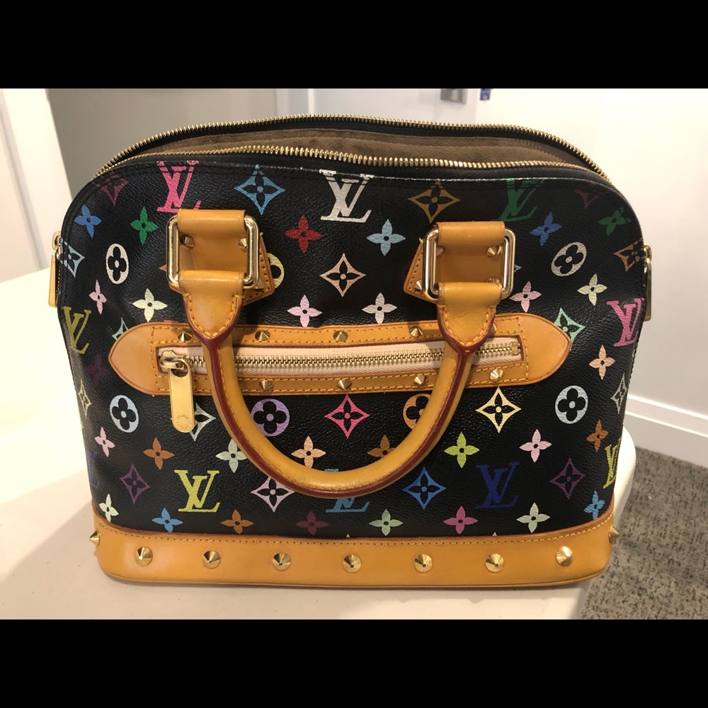 Black Multicolor Monogram Alma PM